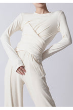 Cross Button Dance Active Blouse Wear