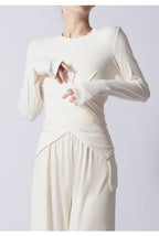 Cross Button Dance Active Blouse Wear