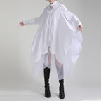 Loose Irregular Swing Patchwork Mesh Shirt Dress