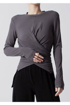 Cross Button Dance Active Blouse Wear