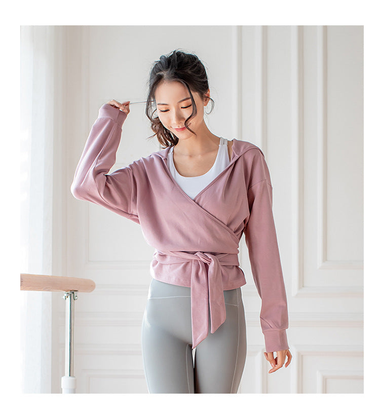 Plush Long-sleeved Tie Loose Sports Hoodie