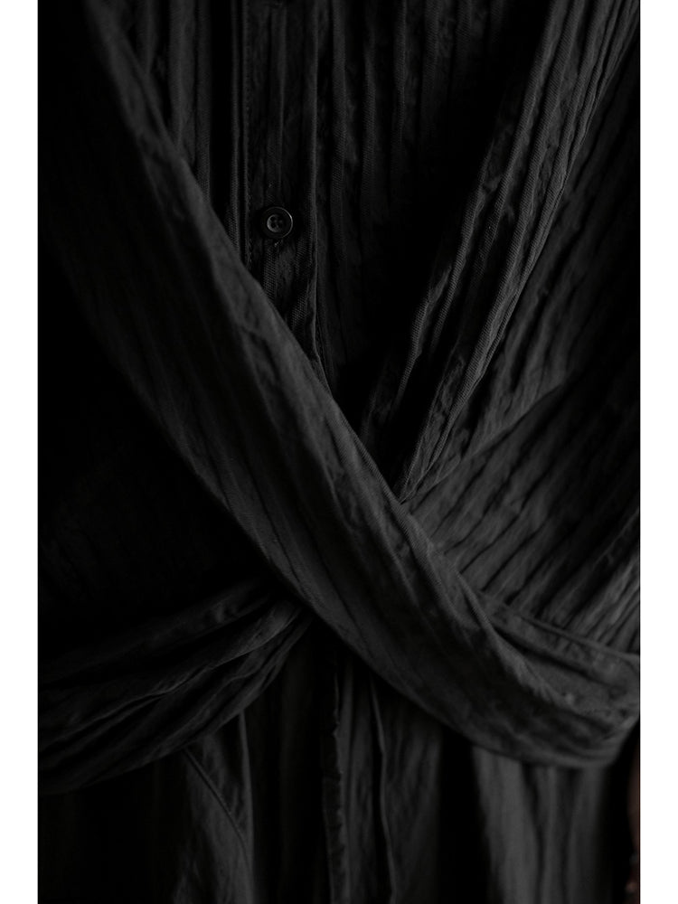 Striped Textured Loose Short-sleeved Shirt