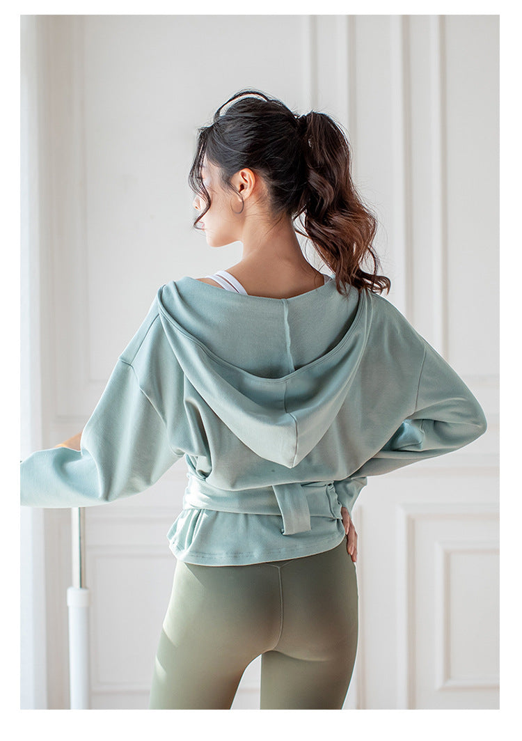 Plush Long-sleeved Tie Loose Sports Hoodie