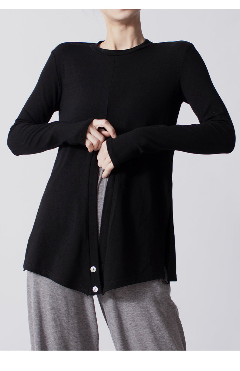 Cross Button Dance Active Blouse Wear