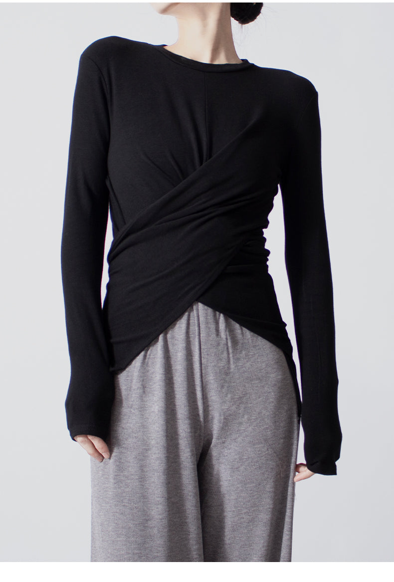 Cross Button Dance Active Blouse Wear