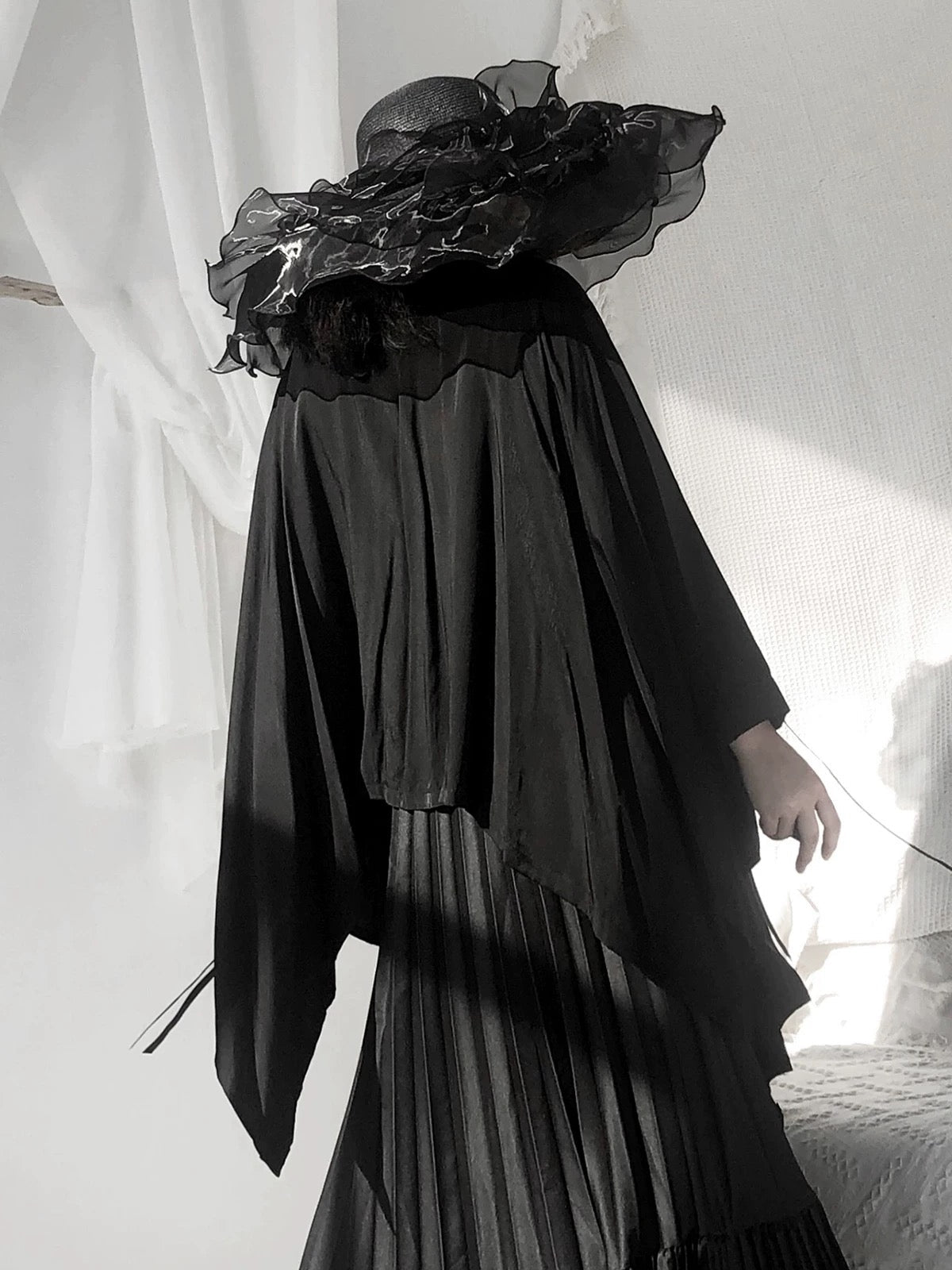 Irregular Bat Sleeve Loose Long Shirt