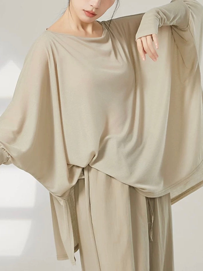 Loose Bat Sleeve Dance Training Active Blouse