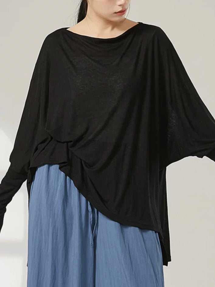 Loose Bat Sleeve Dance Training Active Blouse