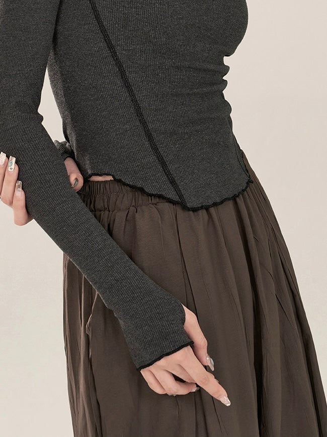 Knitted Long-Sleeved Dance Costume