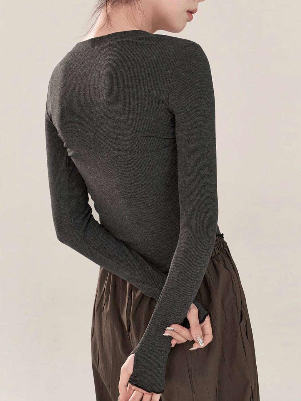 Knitted Long-Sleeved Dance Costume