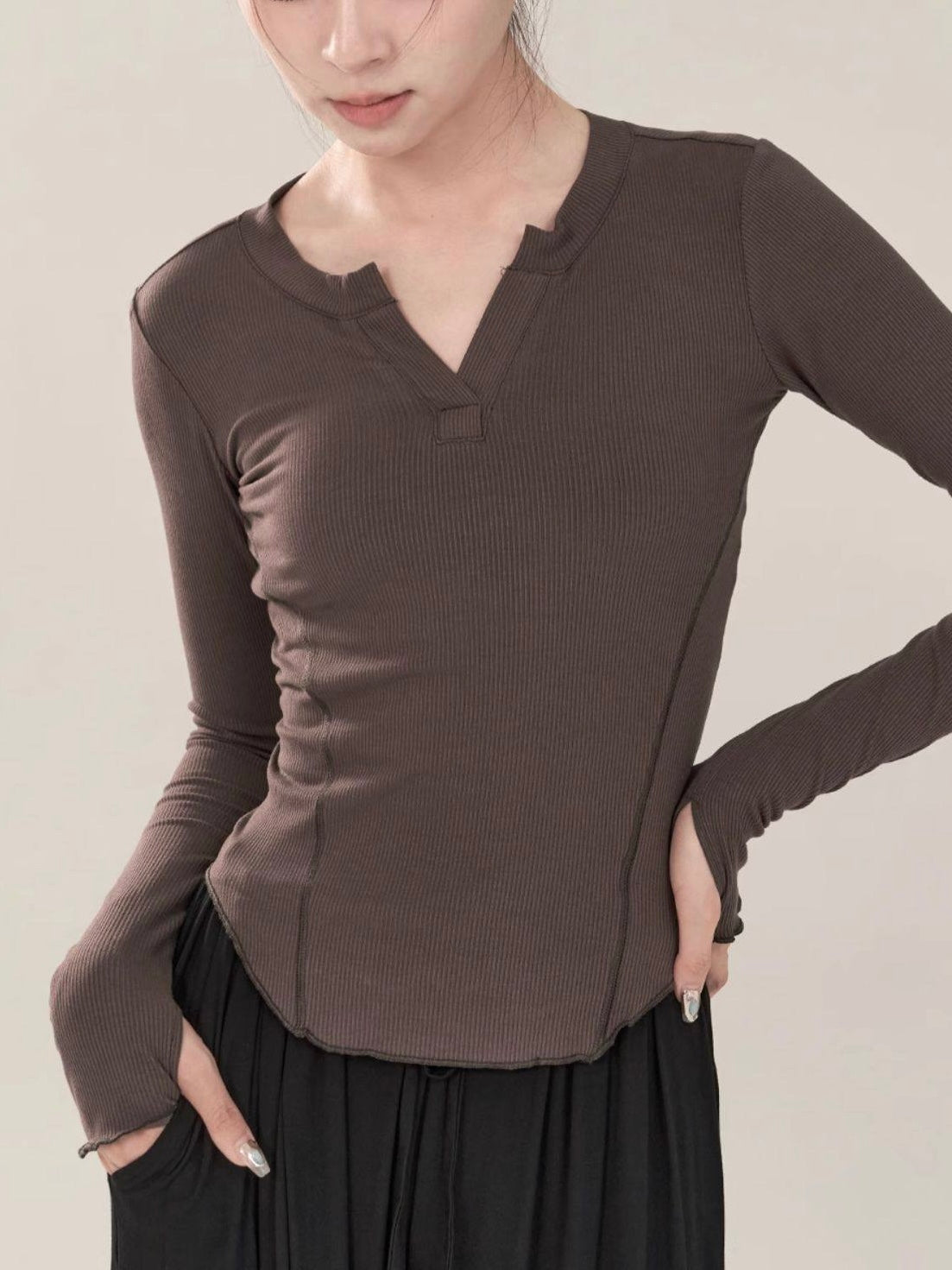 Knitted Long-Sleeved Dance Costume