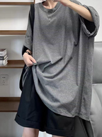 Loose-fitting oversized drop-shoulder soft T-shirt