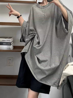 Loose-fitting oversized drop-shoulder soft T-shirt
