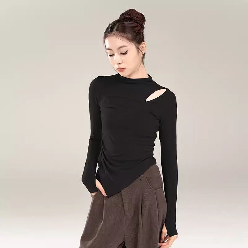 "Black shirt classical dance costume daily wear."