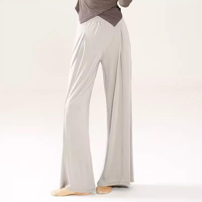 "White loose-fitting trousers, classical dance attire for daily wear."