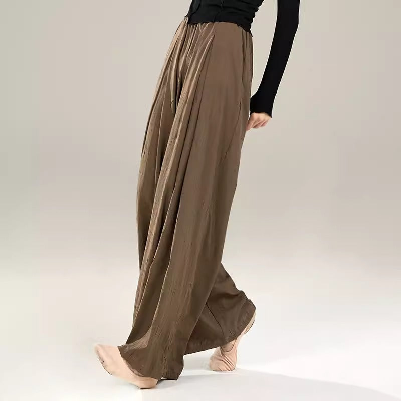 Brown Classical Dance Costume with Long Pants for Daily Wear"