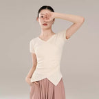 "White T-shirt classical dance costume for daily wear."