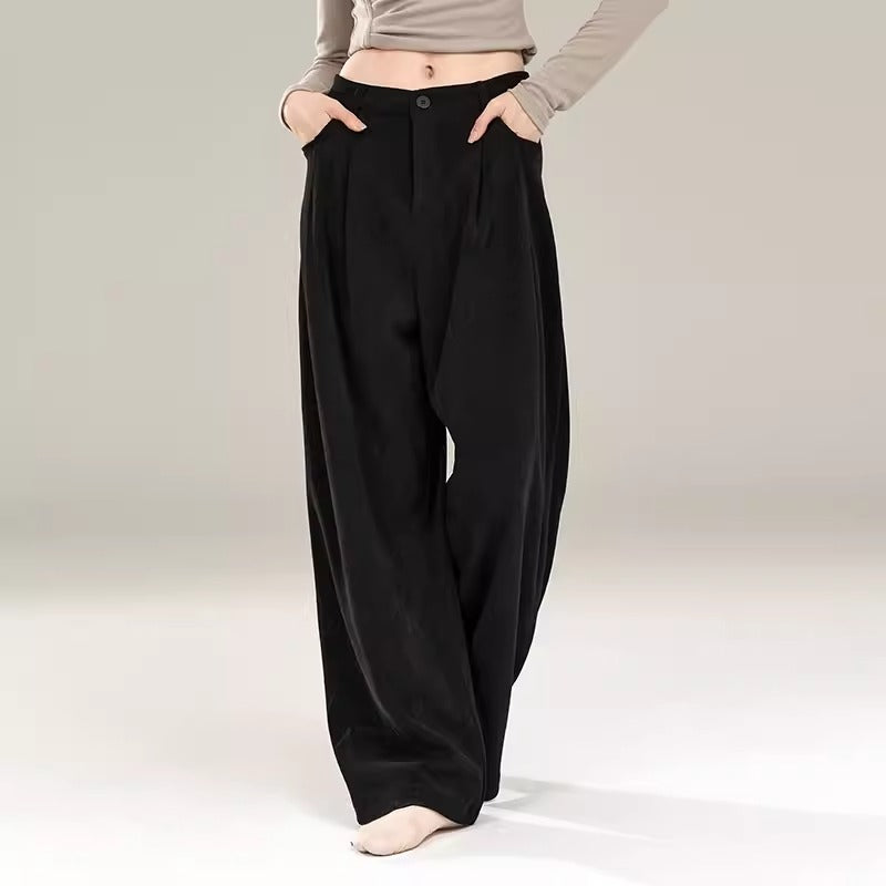 "Black loose-fitting trousers classical dance costume."