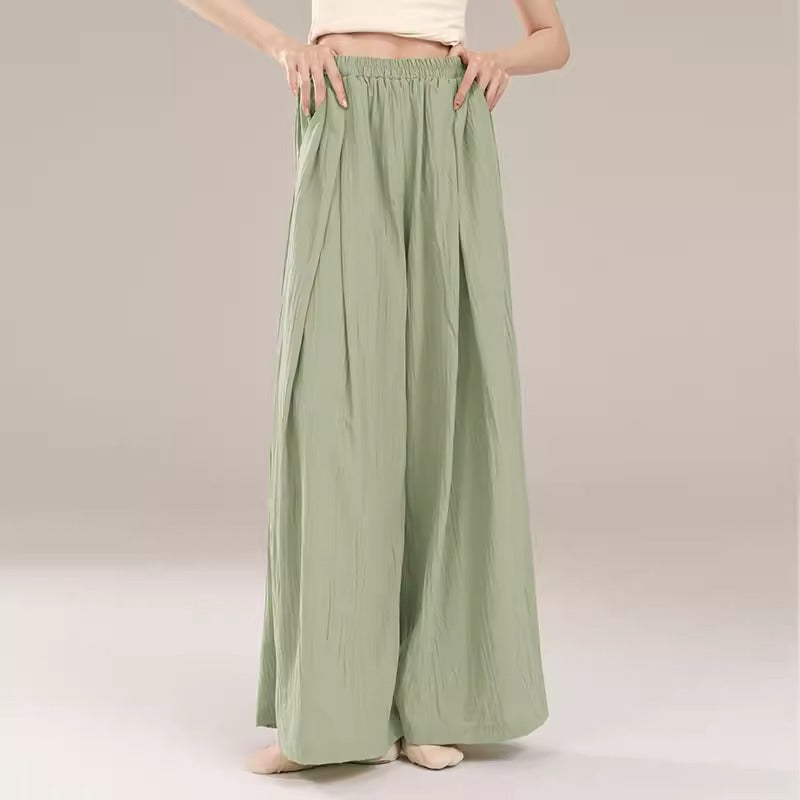 Green Classical Dance Costume with Long Pants for Daily Wear"