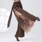 "Brown Long Sleeve Ink Wash Style Dance Costume"