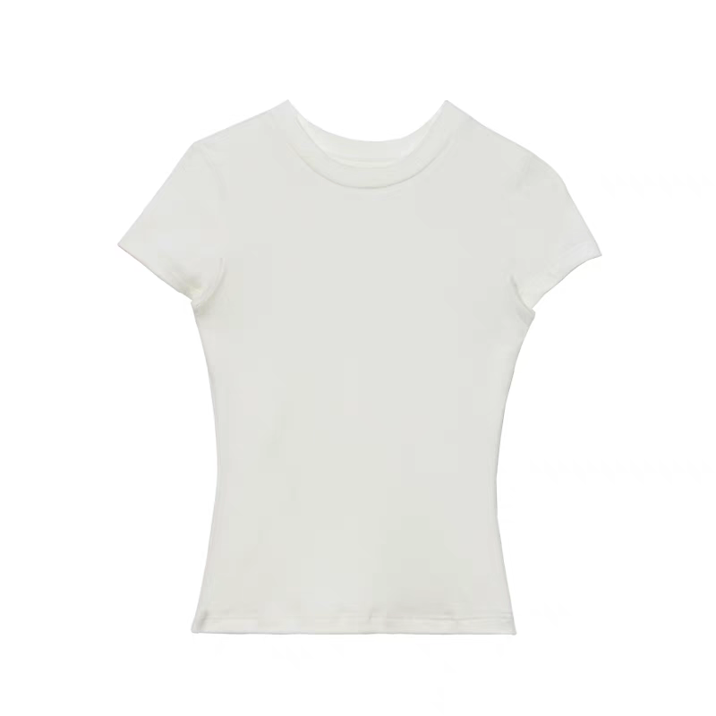 Round neck high-elastic slim-fit T-shirt.