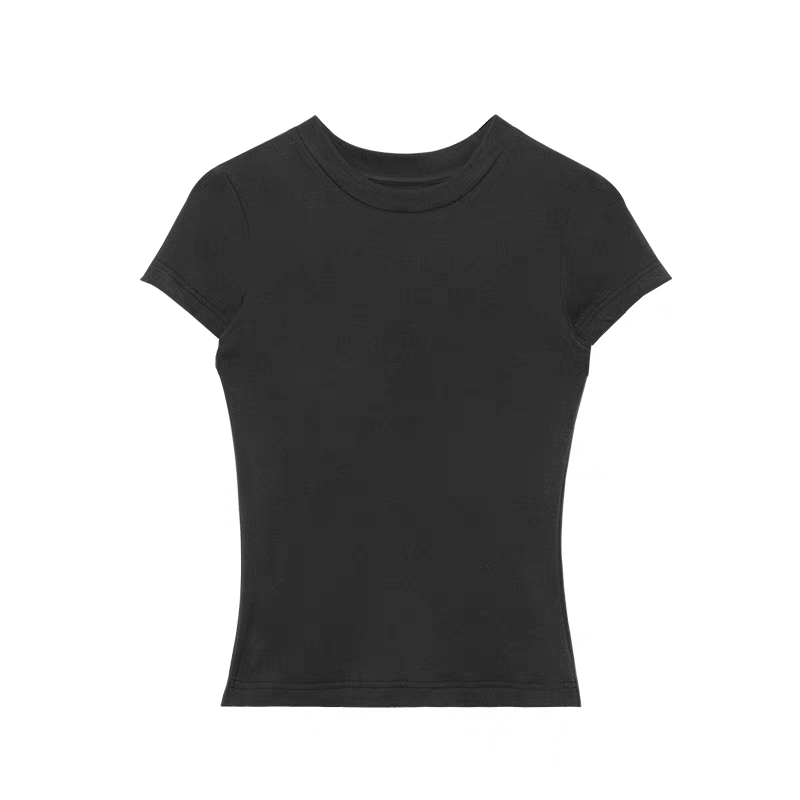 Round neck high-elastic slim-fit T-shirt.
