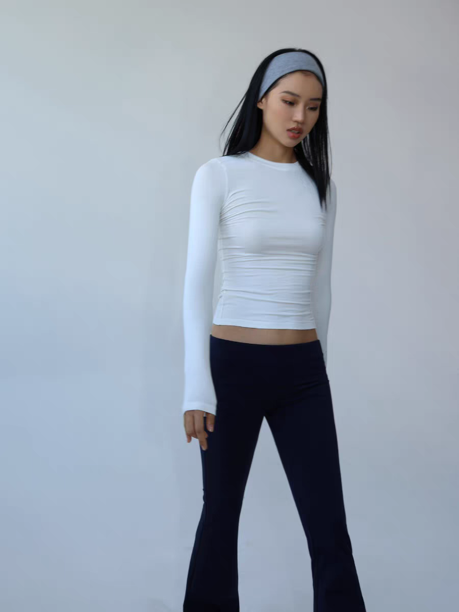 Round neck thin slim fit shirt