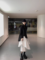 Cool Black Shirt White Skirt 2 Pieces Set