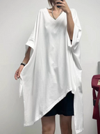 Asymmetrical drop-shoulder oversized T-shirt
