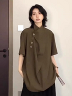 Irregularly designed niche ice silk T-shirt