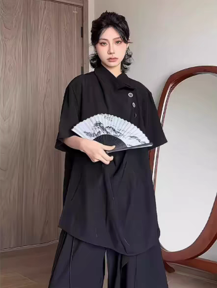 Irregularly designed niche ice silk T-shirt